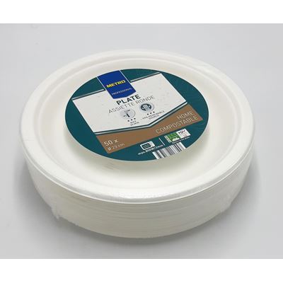 Prato Descartável METRO Professional Compostável 23cm 50un