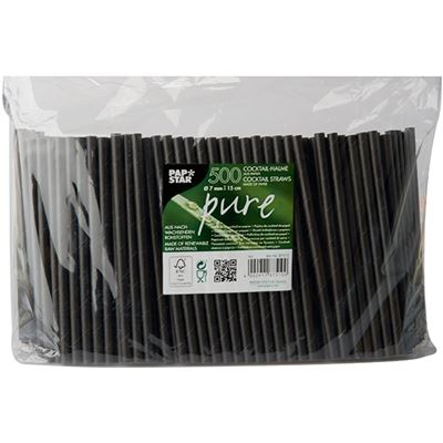 Palhinhas de Papel Caipirinha Pure Preto 500un