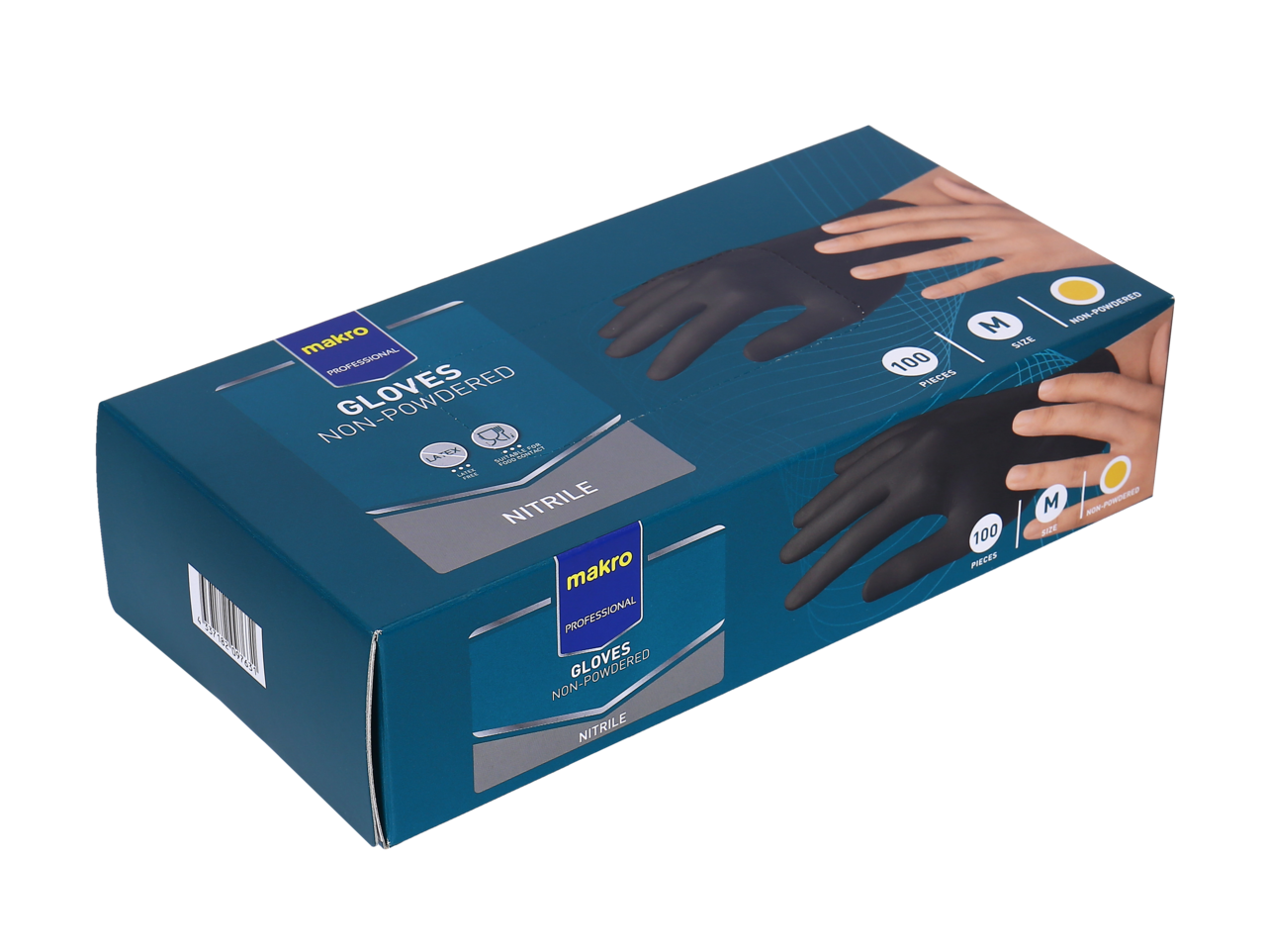 METRO PROFESSIONAL Luvas Nitrilo Pretas Sem Po Tamanho M 100 Un