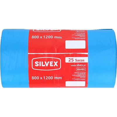 Sacos do Lixo Silvex Azul 120L 25 Unidades