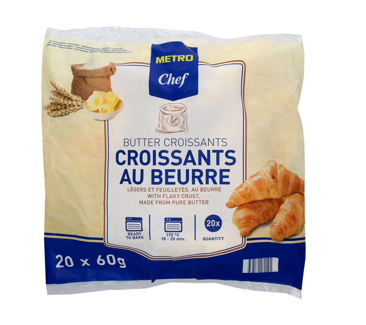 METRO Chef Croissant Manteiga 20 X 60 G