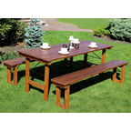 makro PROFESSIONAL Conjunto Mesa Madeira + 2 Bancos 180X70