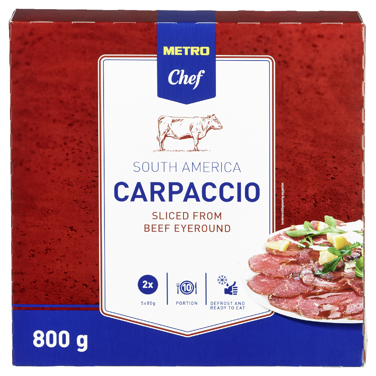 METRO Chef Carpaccio Bovino America Sul Cx 2 (5 X 80G) Congelado