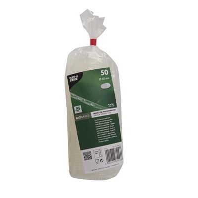 Tampas Transparentes de Plástico para Copos e Molheiras Papstar Pure 50un