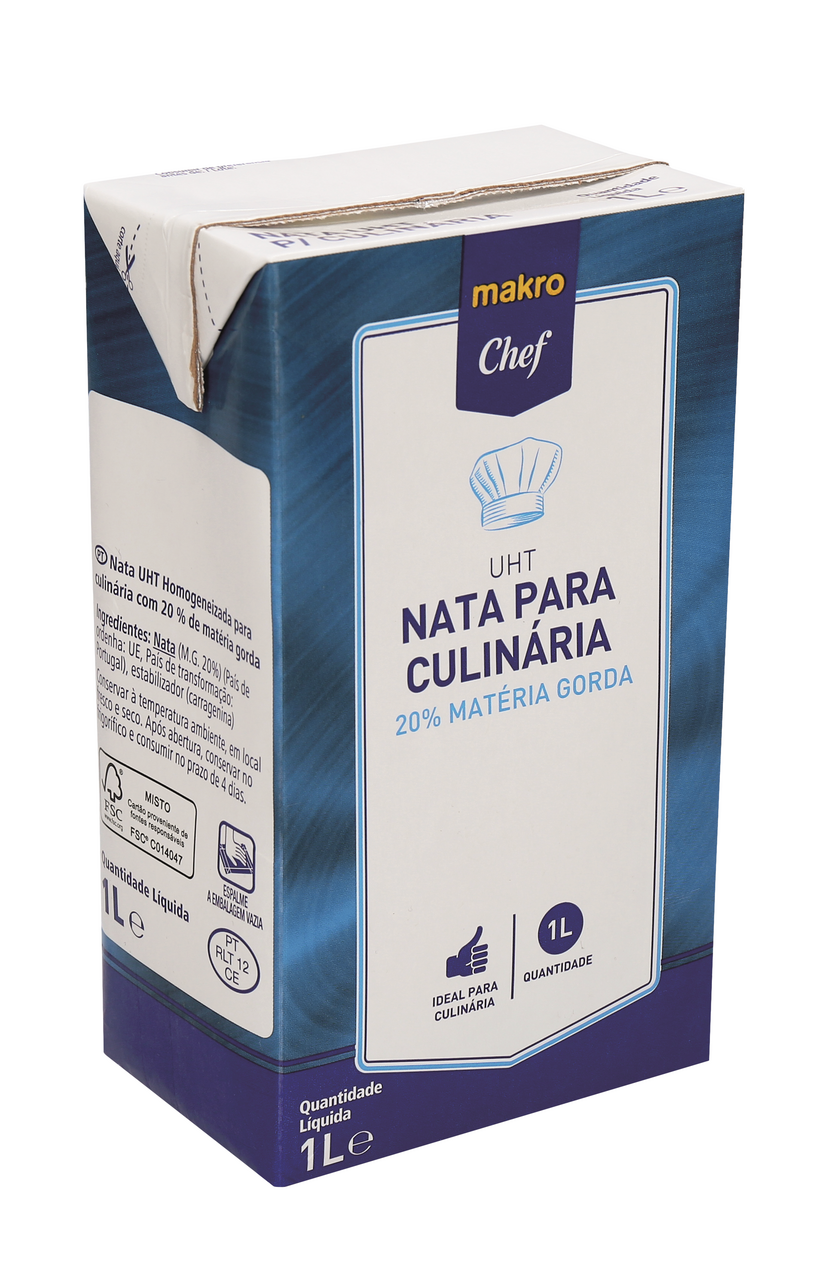 METRO Chef Nata Uht Culinaria 20% Meio Gordo 6 X 1 L