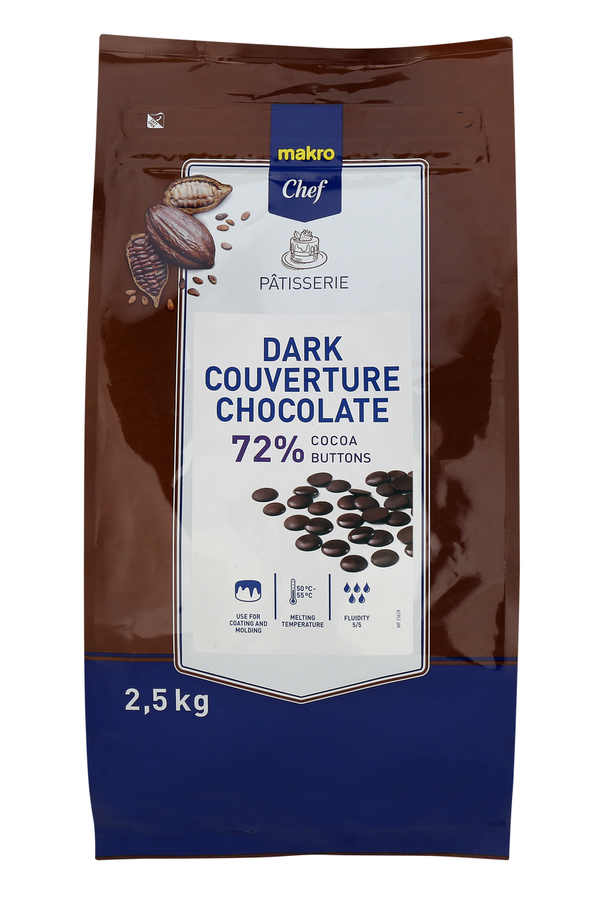 METRO Chef Chocolate Negro Botoes 72% 2,5Kg