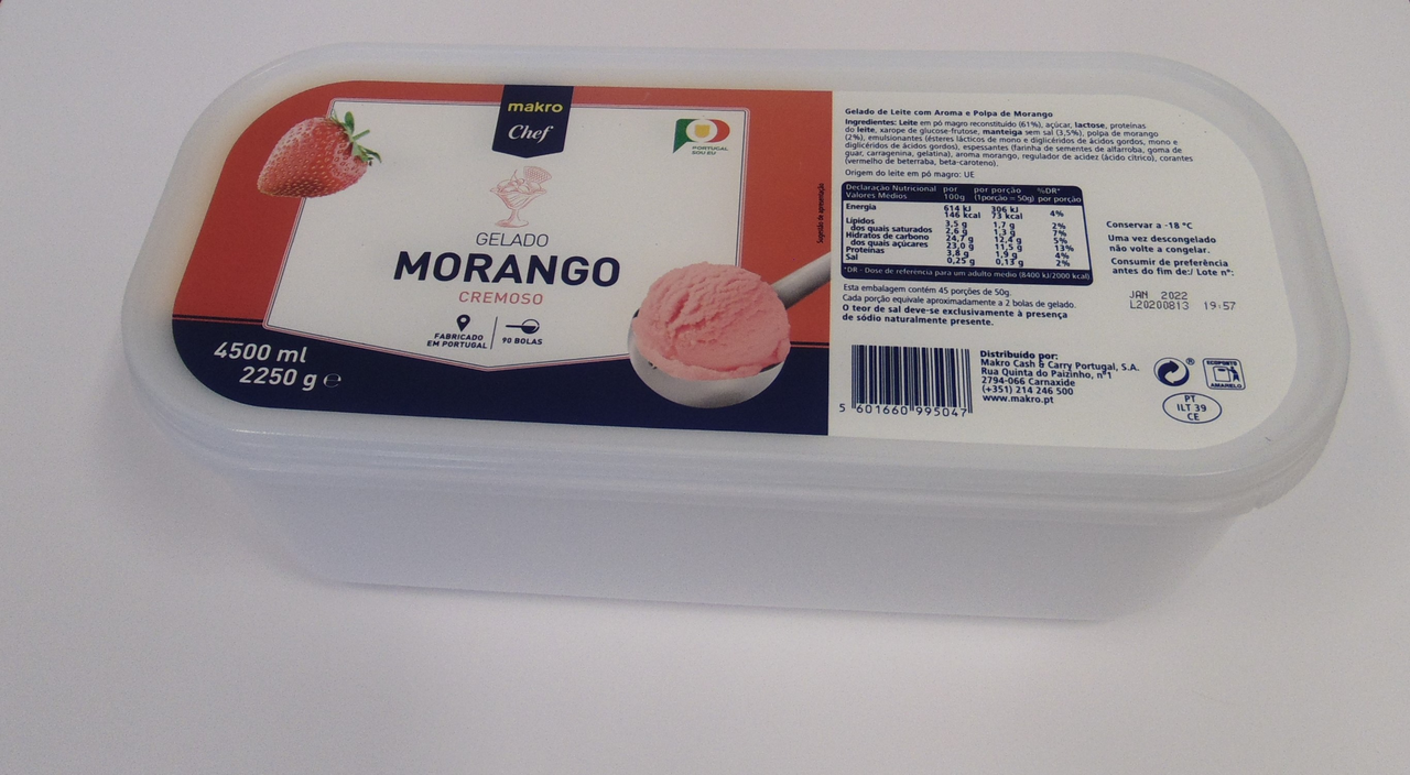 METRO Chef Gelado Morango 4,5 L