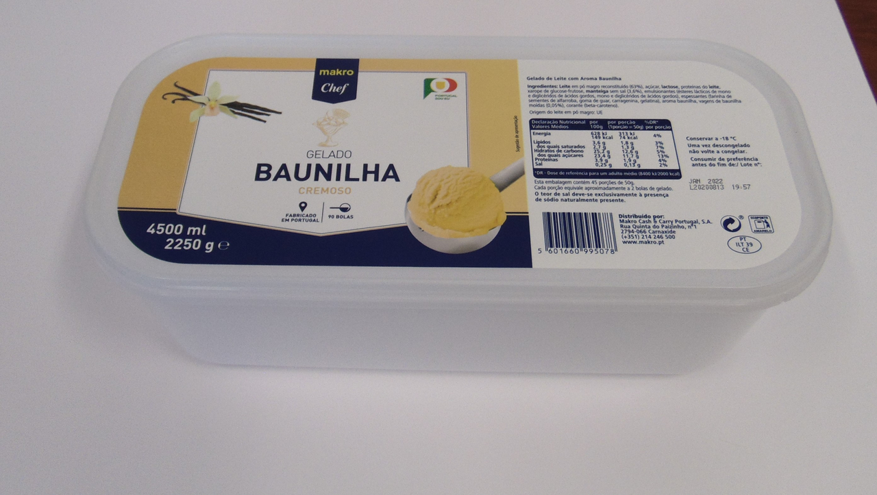 METRO Chef Gelado Baunilha 4,5 L