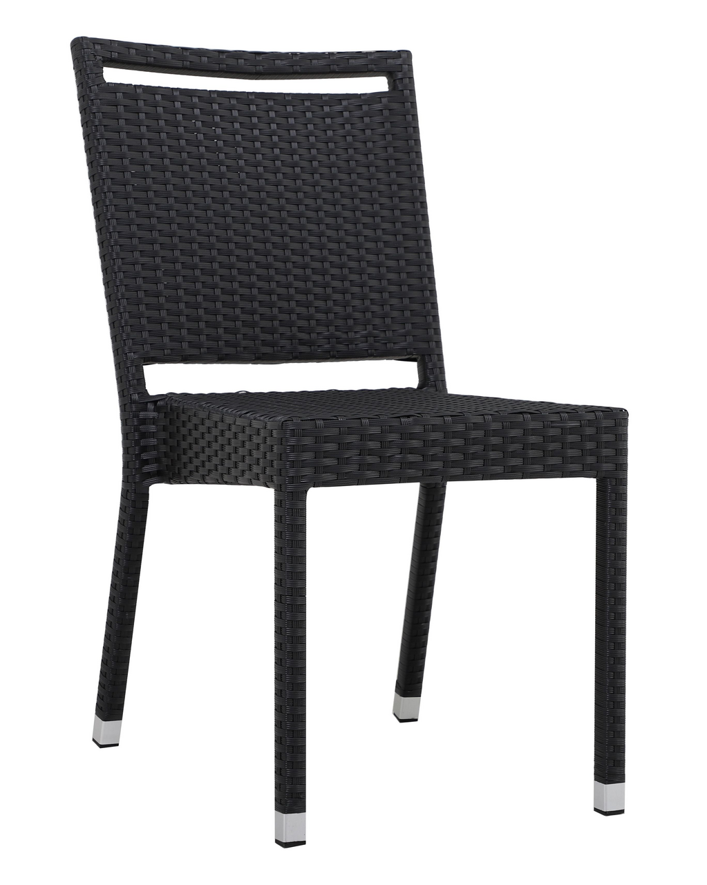 METRO PROFESSIONAL Cadeira Aluminio/Rattan S/Braços Preta