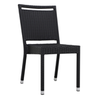 METRO PROFESSIONAL Cadeira Aluminio/Rattan S/Braços Preta