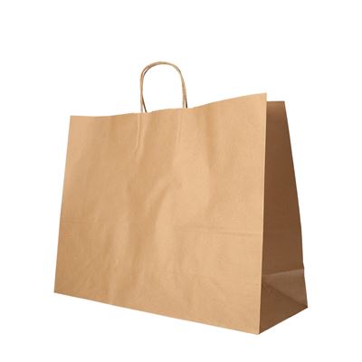 Saco de Papel Castanho com Asa Papstar 27x32x21,5cm 25un