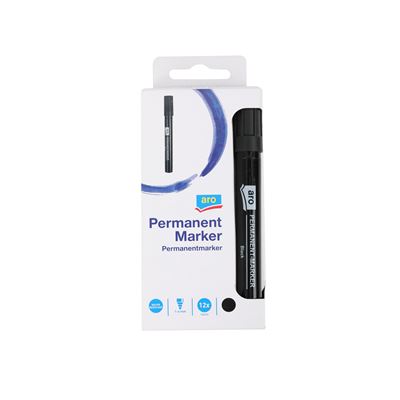 Marcador Permanente ARO Preto (Pack 12)