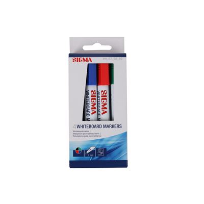 Marcadores de Quadro Branco Sigma Sortidos (Pack 4)