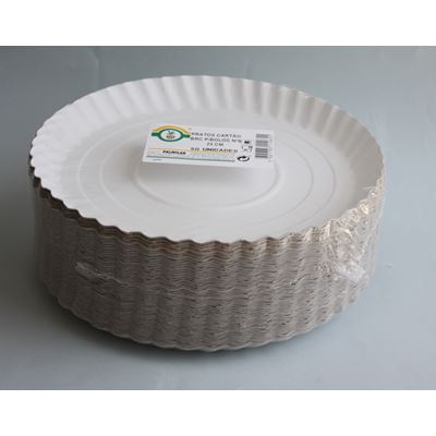 Prato de Cartão Branco Palmilar para Bolos Nº5 23cm (50 un)
