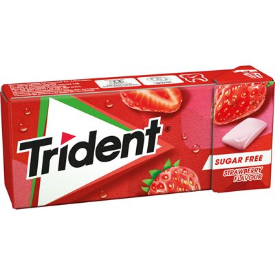 Pastilhas Elásticas Trident Drageias Morango 24 Unidades