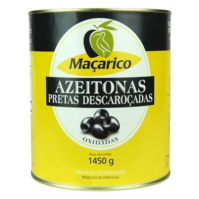 Azeitona Preta Descaroçada Macarico 291/320 Lata 1,45kg