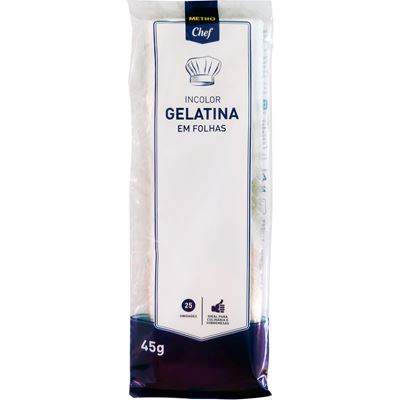 Gelatina em Folhas METRO Chef 25 Folhas 45g