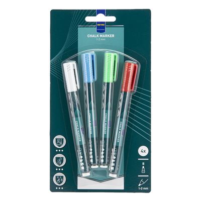 Marcador de Giz METRO Professional 1-2mm 4 Unidades