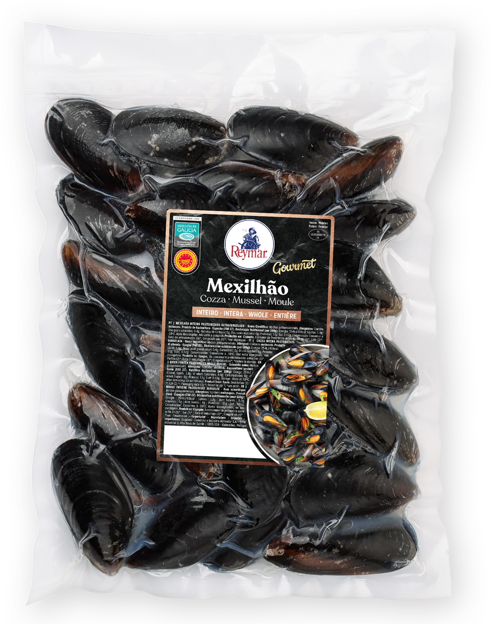 REYMAR Mexilhao Inteiro 40/60 Pasteurizado Ultracongelado 1Kg