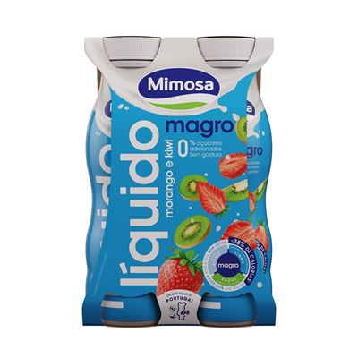 Iogurte Líquido Magro Mimosa Morango e Kiwi 4x151ml