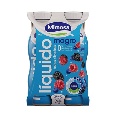 Iogurte Líquido Magro Mimosa Frutos Vermelhos 4x151ml