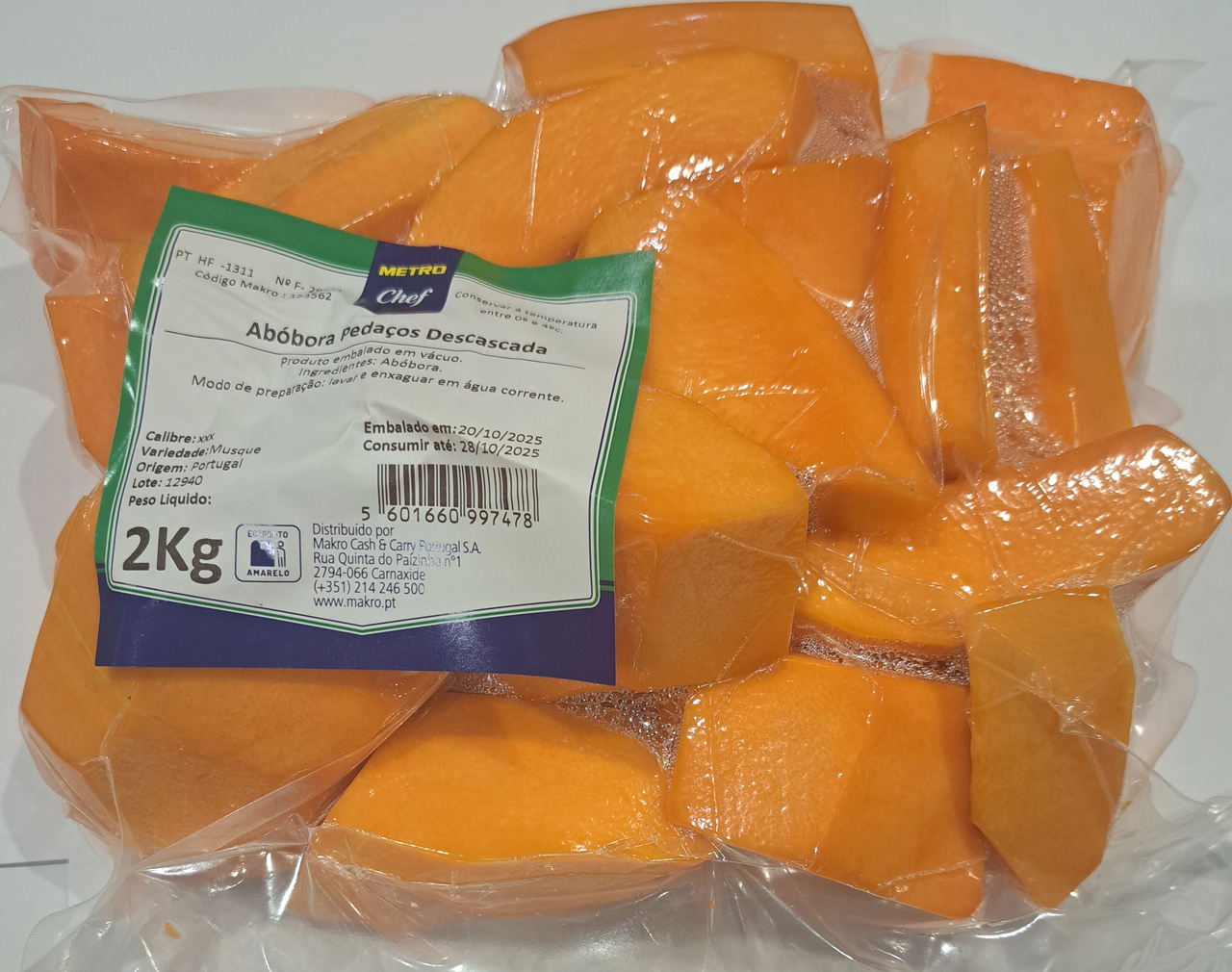 METRO Chef Abobora Pedacos 4 Gama 2kg