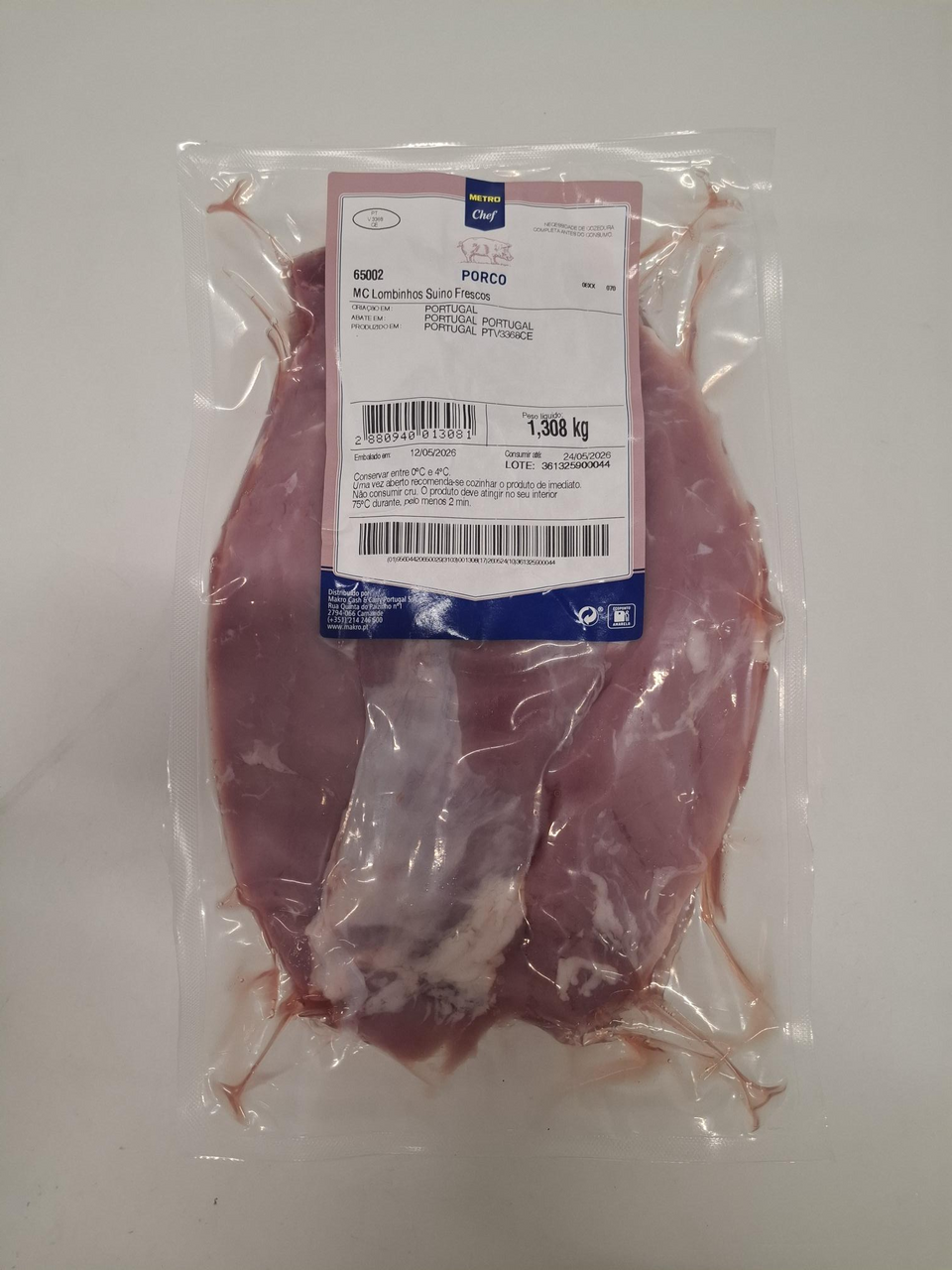 METRO Chef Lombinho de Suíno +/- 1.5 Kg Vácuo Fresco