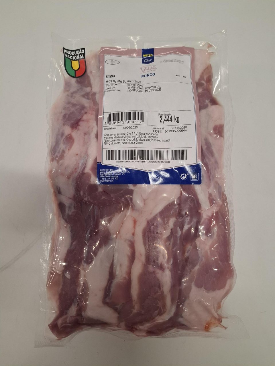 METRO Chef Lagarto de Suíno +/- 3 Kg Vácuo Fresco