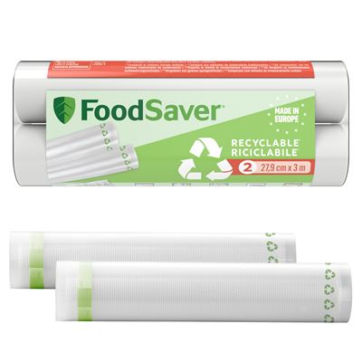 Rolos para Embalar a Vácuo FoodSaver 27,9cm x 3m (2 rolos)