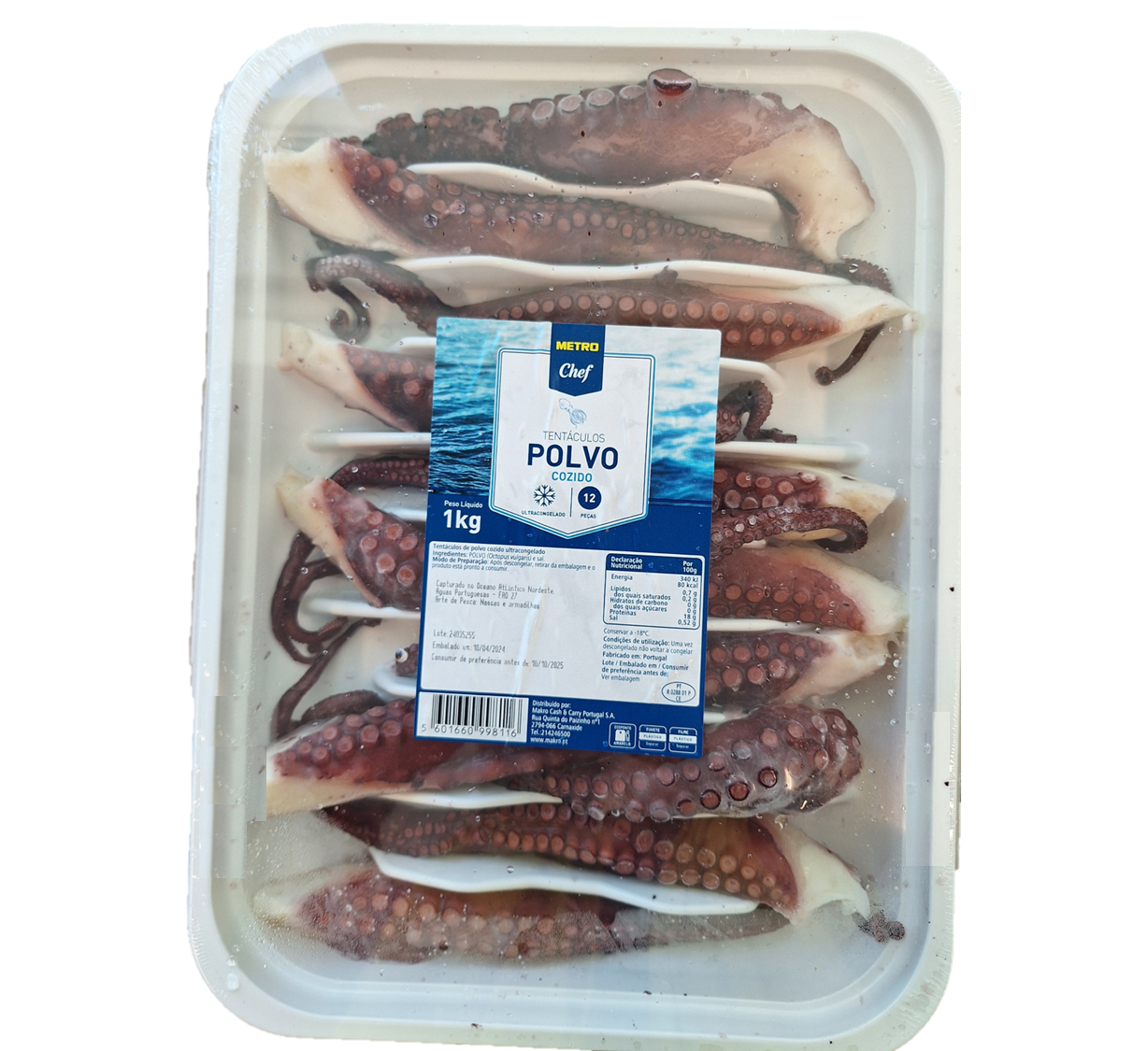 METRO Chef Polvo Cozido Tentáculos 1KG (12PC)