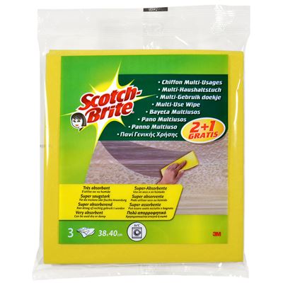 Pano Multiusos Scotch Brite Amarelo 3un