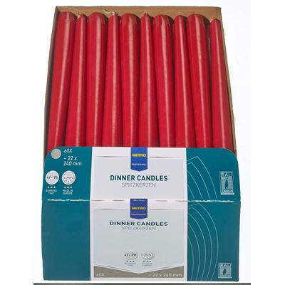 Vela de Mesa METRO Professional Bordô 22x240mm 60un