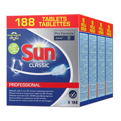 Pastilhas Máquina Loiça Sun Professional Classic 188 Unidades