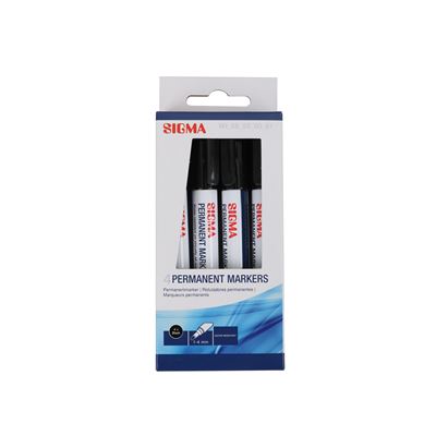 Marcador Permanente Sigma Preto (Pack 4 un)