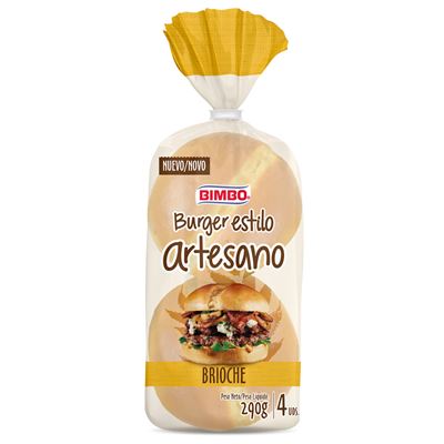 Pão de Hambúrguer Brioche Bimbo 4un 290g