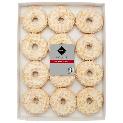 Donut Rioba com Cobertura Branca e Crumble 12x55g