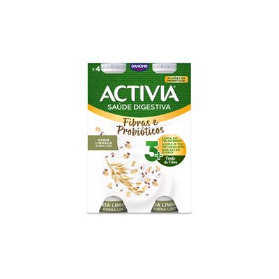 Iogurte Líquido Activia Aveia e Linhaça 4x155g