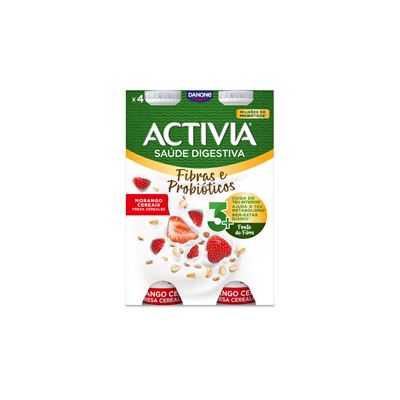 Iogurte Líquido Activia Morango e Cereais 4x155g