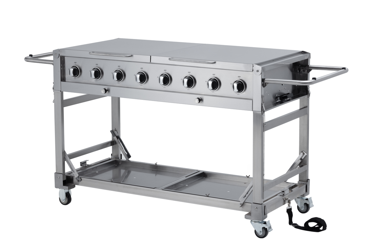 METRO PROFESSIONAL Grelhador Gás 8 Queimadores Prata