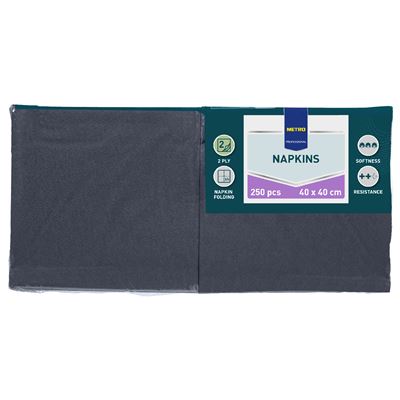 Guardanapos METRO Professional 2 Folhas 40x40cm Preto 250un