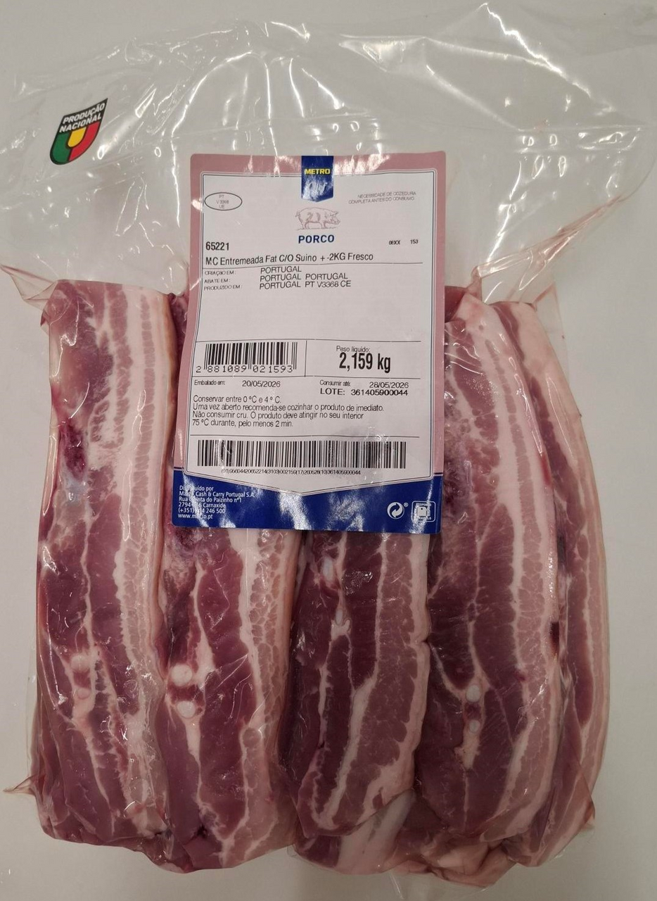 METRO Chef Entremeada Fatiada Com Osso Suíno Vácuo Fresco