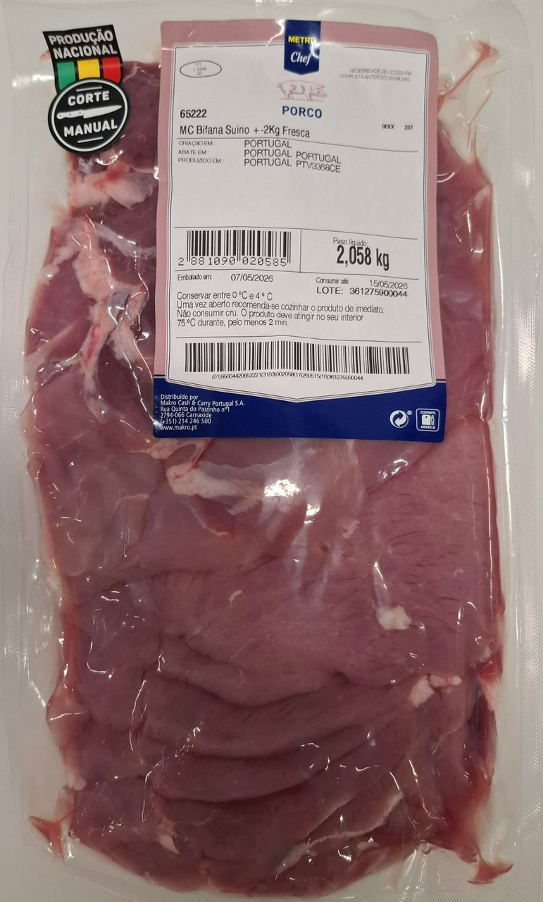 METRO Chef Bifanas Suíno +-2 kg Vácuo Fresco