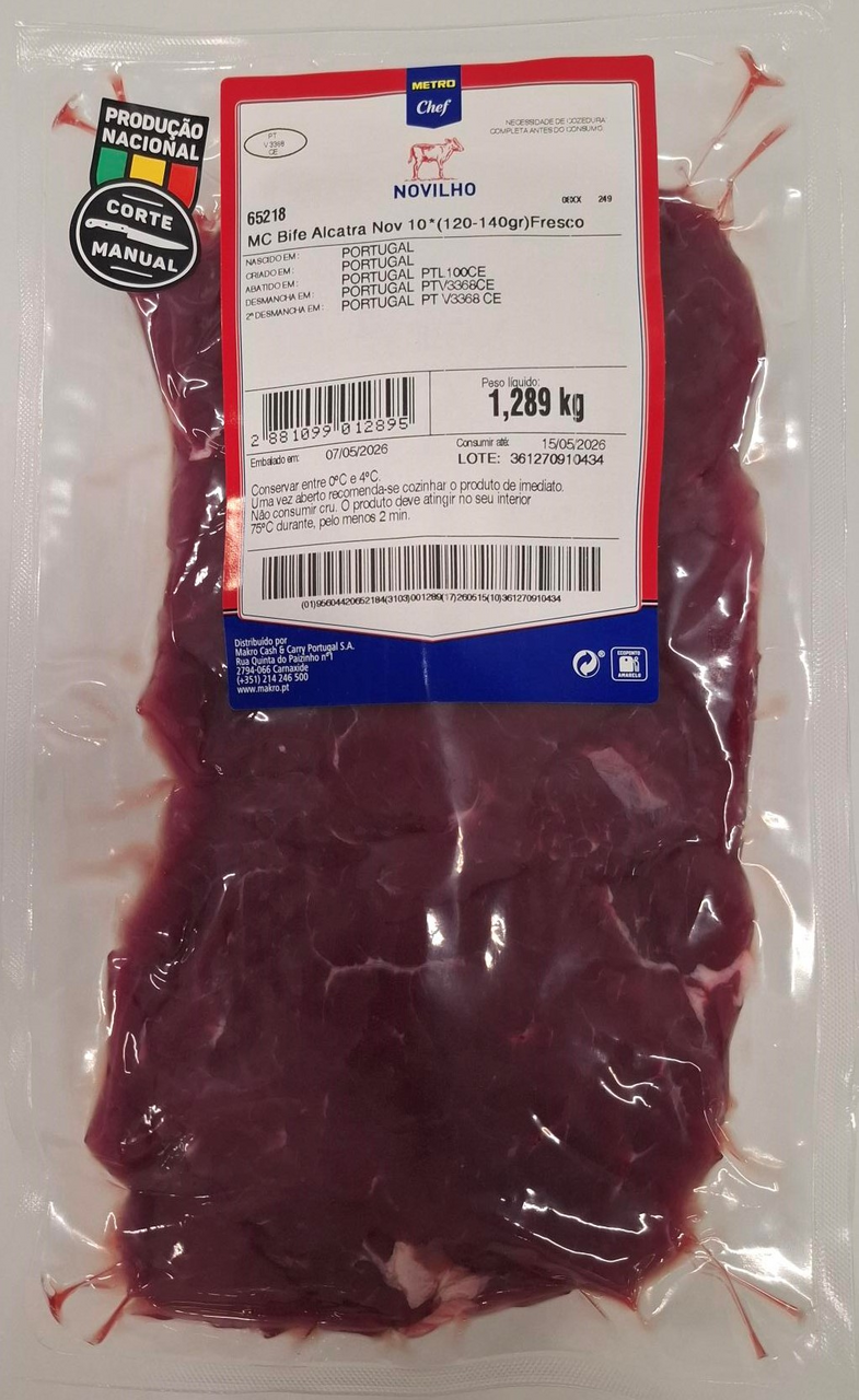 METRO Chef Prego Novilho 10*(120-150GR) Vácuo Fresco