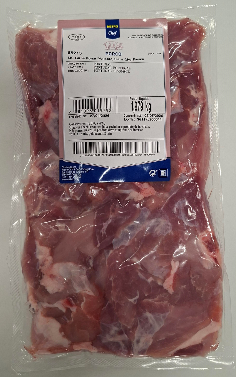 METRO Chef Carne Porco Alentejana Vacuo Fresco +-2kg