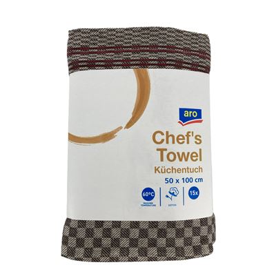 Pano de Cozinha ARO Preto 50x100cm Pack 15