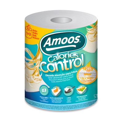 Rolo de Cozinha Amoos 3 Folhas com Controlo de Consumo