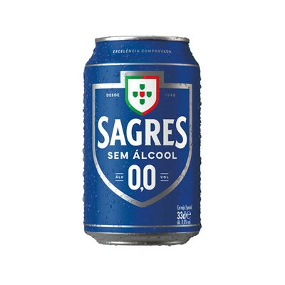 Cerveja Sagres 0,0% Sem Álcool Lata 24x33cl