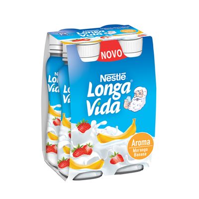 Iogurte Líquido Longa Vida Morango e Banana 4x160g