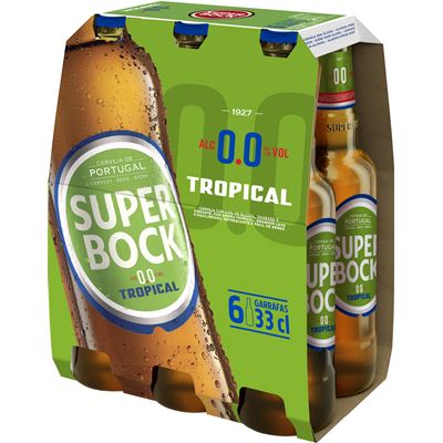 Cerveja Super Bock Tropical Sem Álcool 0,0% 6x33cl