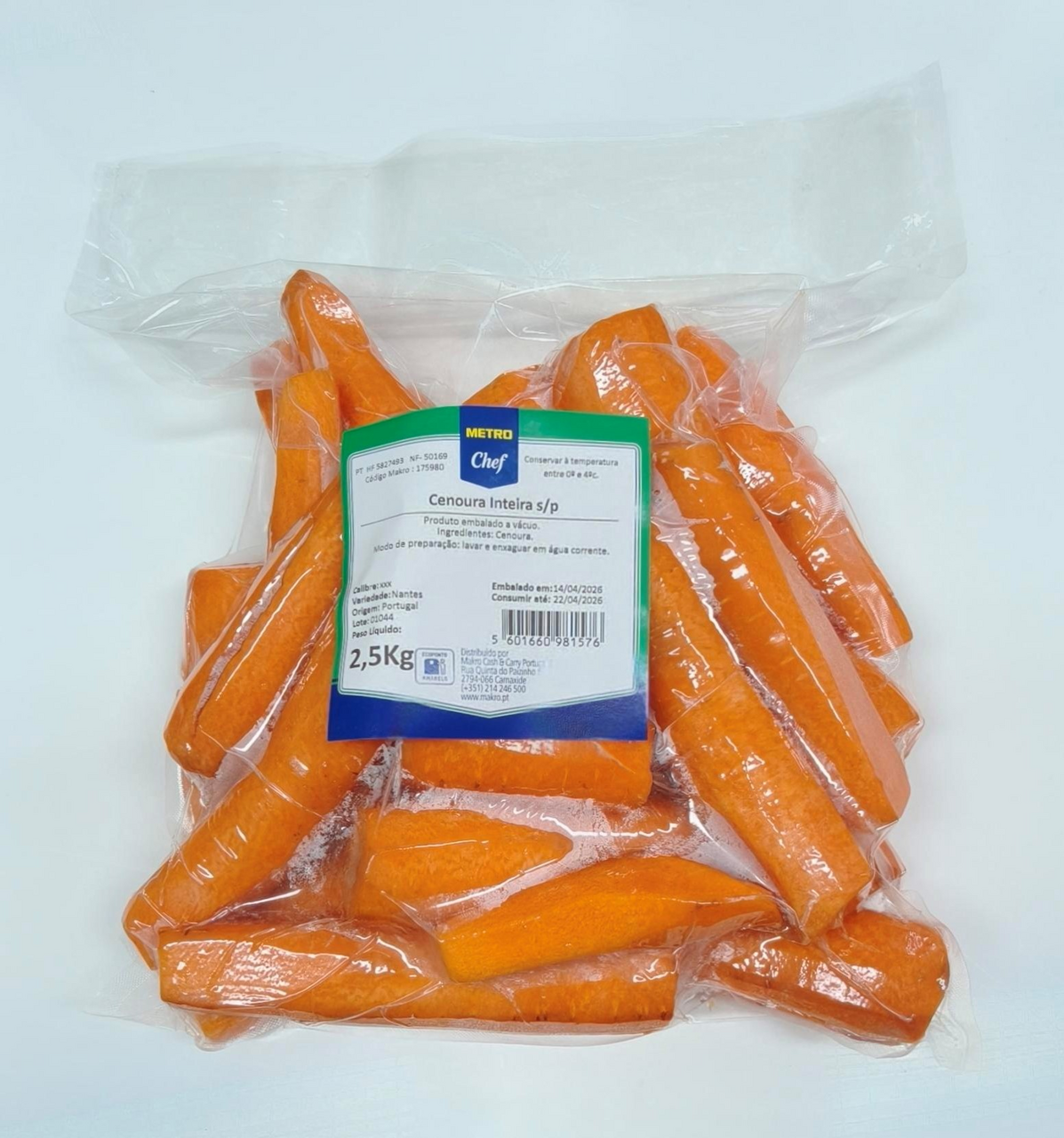 METRO Chef Cenoura Inteira S/Pele 2,5kg